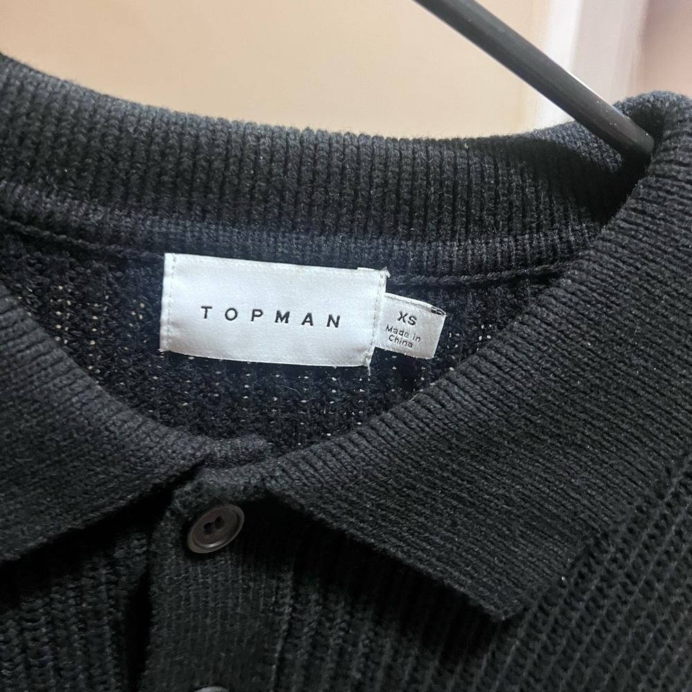 TOPMAN ASOS Ribbed Knit Button Down XS - Picture 5 of 5